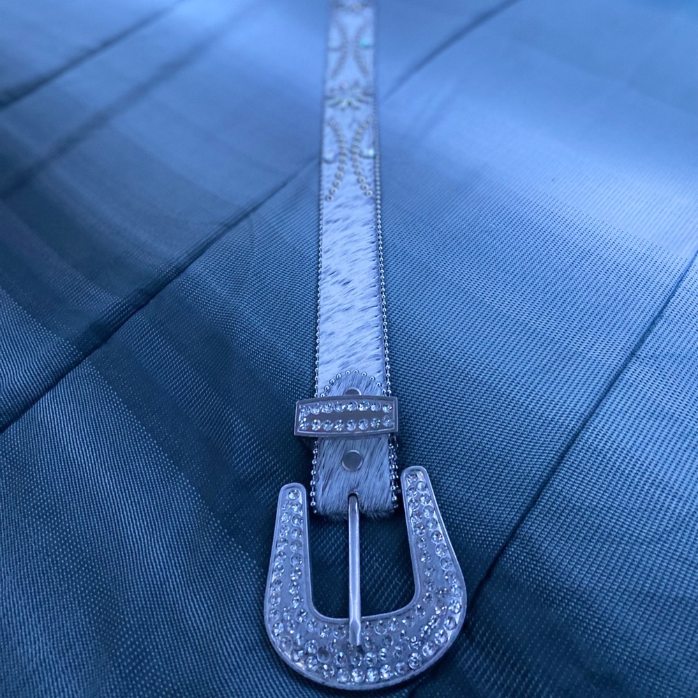 Large White & Gray DNA Mens Belt